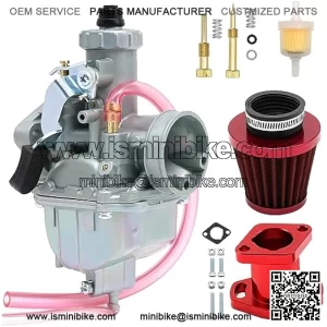 VM22 26mm Carburetor Kit for Mikuni Performance Predator 212cc GX160 GX200 CT200U 196cc KT196 Pit Dirt Bike Mini Bike with 38mm Air Filter Intake Mainfold Idle Adjuster Screw Mixture Screw Kit