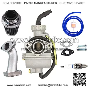 PZ20 20mm Carburetor for Kazuma Baja 50cc 70cc 90cc 110cc 125cc 110B NST Quad 4 stroke ATV 4 wheeler Go kart Dirt Bike Honda CRF50F XL75 CRF80F XR50R with Air Fuel Filter