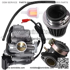GY6 150cc Carburetor 26mm for 157QMJ 1P57QMJ Engine Scooters Moped ATV Go Kart Kazuma Baja Eagle w/Air Fuel Filter Intake Manifold