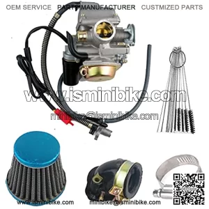150cc Carburetor Compatible with GY6 4 Stroke Engines Electric Choke Motorcycle Scooter 152QMJ 157QMI with Air Filter Intake Manifold with Cleaning Brushes