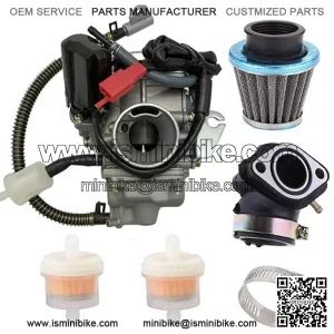 PD24J Carburetor with Intake Manifold Air Filter for GY6 125cc 150cc 152QMI 157QMJ ATV Scooter engine,Click to see price