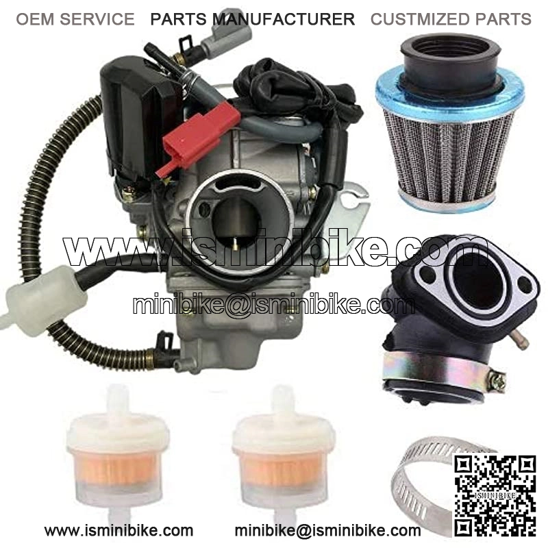 PD24J Carburetor with Intake Manifold Air Filter for GY6 125cc 150cc 152QMI 157QMJ ATV Scooter engine,Click to see price