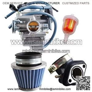 150cc Carburetor GY6 26mm Carb with Air Filter Intake Manifold Fuel Filter Kit for Compatible with Baja Kazuma Eagle Go Kart Carb