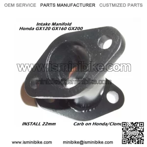 Curved Intake, for Mikuni 22 fits Honda GX120/160/200, Titan and Predator