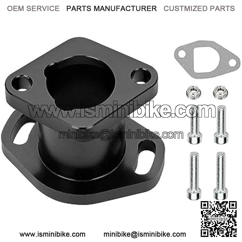 Performance Racing Intake Pipe Inlet Manifold CNC Aluminum with Gasket Screw for VM22 26mm Predator 196cc 212ccc CT200U Honda GX160 GX200 6.5HP OHV KT196 Clone Engines Mini Bike Go Kart Black