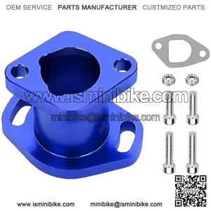 Performance Racing Intake Pipe Inlet Manifold CNC Aluminum with Gasket Screw for VM22 26mm Predator 196cc 212ccc CT200U Honda GX160 GX200 6.5HP OHV KT196 Clone Engines Mini Bike Go Kart Blue