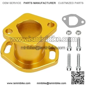 Performance Racing Intake Pipe Inlet Manifold CNC Aluminum with Gasket Screw for VM22 26mm Predator 196cc 212ccc CT200U Honda GX160 GX200 6.5HP OHV KT196 Clone Engines Mini Bike Go Kart Gold
