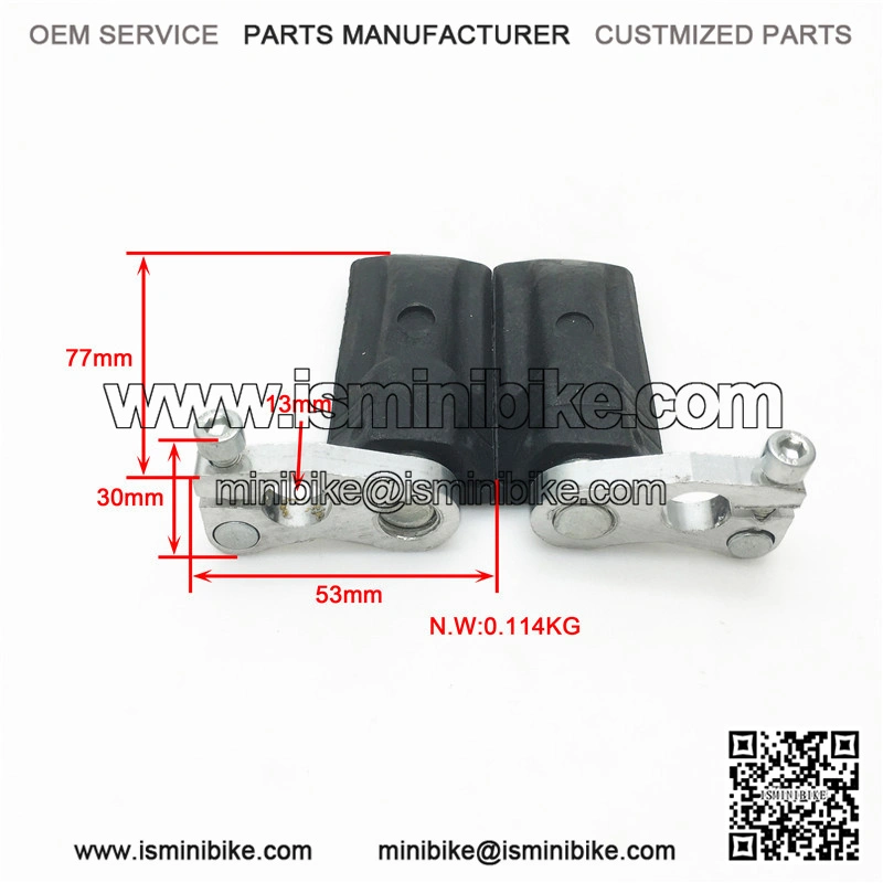 Foot Pegs Alloy Rubber Standard Mini Moto Racing Bike - Image 4