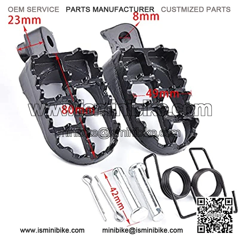 Aluminium Footpegs Footrest Foot Rest Replacement for Dirtbike 50 70 90 110 125cc Taotao PW50 PW80 TW200 XR50R CRF50 CRF70 CRF80 CRF100F Black - Image 2