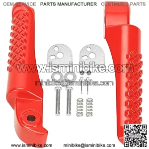 Foot Pegs Footrest Bracket Set Assembly Kit for 6.5Hp 212cc 196cc Coleman BT200X CT200U-EX CT200U-EXR CT200U Trail 200 CT100U Trail 100 Powersports Motor Mini Bike Parts Left Right 2 pack Red