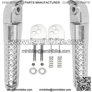 Foot Pegs Footrest Bracket Set Assembly Replacement for Coleman BT200X CT200u CT200u-ex Trail 200 CT100u Trail 100 6.5hp 196cc Gas Powered Mini Bike Parts AccessoLeft Right 2 Packs Silver