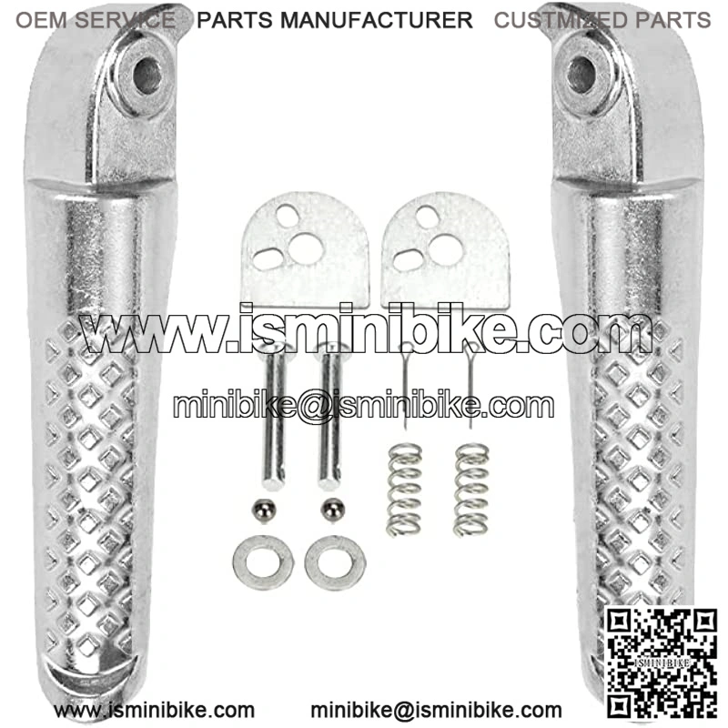 Foot Pegs Footrest Bracket Set Assembly Replacement for Coleman BT200X CT200u CT200u-ex Trail 200 CT100u Trail 100 6.5hp 196cc Gas Powered Mini Bike Parts AccessoLeft Right 2 Packs Silver