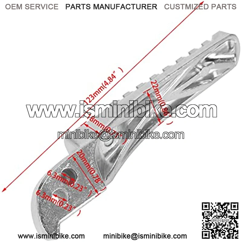 Foot Pegs Footrest Bracket Set Assembly Replacement for Coleman BT200X CT200u CT200u-ex Trail 200 CT100u Trail 100 6.5hp 196cc Gas Powered Mini Bike Parts AccessoLeft Right 2 Packs Silver - Image 3