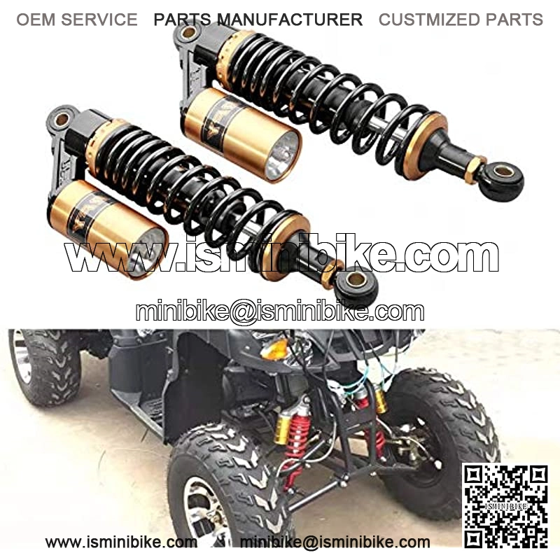 2 Pcs 320mm Motorcycle Adjustable Air Shock Absorber For Honda Suzuki Kawasaki Dirt Bike Go Kart ATV Dual Sport Street Bike, Black & Gold - Image 2