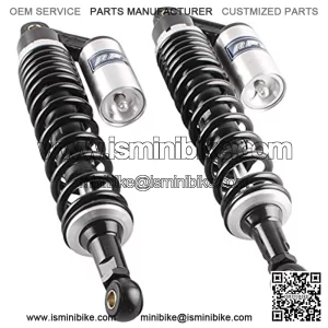 15 3/4" 400mm Air Shock Absorbers Universal Compatible with Kawasaki Suzuki Quad ATV YFZ 450 Banshee Black Silver, Rear Suspension