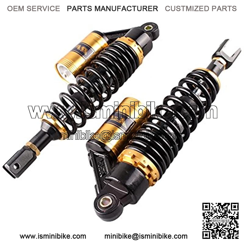 320mm Motorcycle Air Shock Absorbers Universal Fit for Honda Suzuki Kawasaki ATV Go Kart Quad Dirt Sport Bikes Black & Gold Eye to Clevis - Image 2