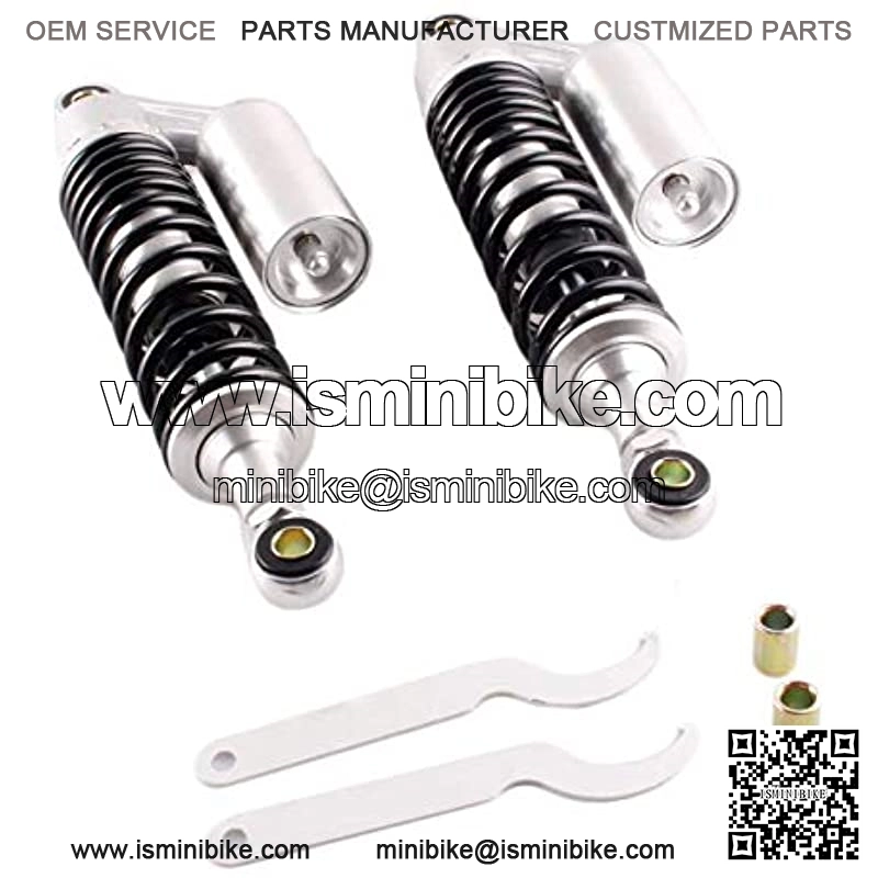 Pnndee Pair 320mm Universal Motorcycle Rear Air Shock Absorbers for ATV Go Kart Quad Dirt Sport Bikes (black&bright)
