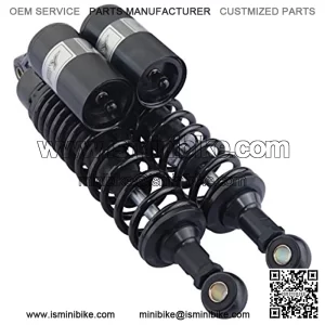 Foxstar Pair 340mm 13.4" Motorcycle Air Shock Absorber Universal Fit For Honda Suzuki Kawasaki ATV Go Kart Quad Dirt Sport Bikes Black