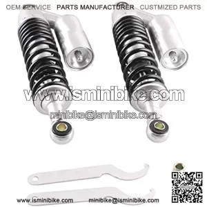 Black&Silver Motorcycle Air Shock Absorbers Universal Fit for Honda Suzuki Kawasaki ATV Go Kart Quad Dirt Sport Bikes (280mm)