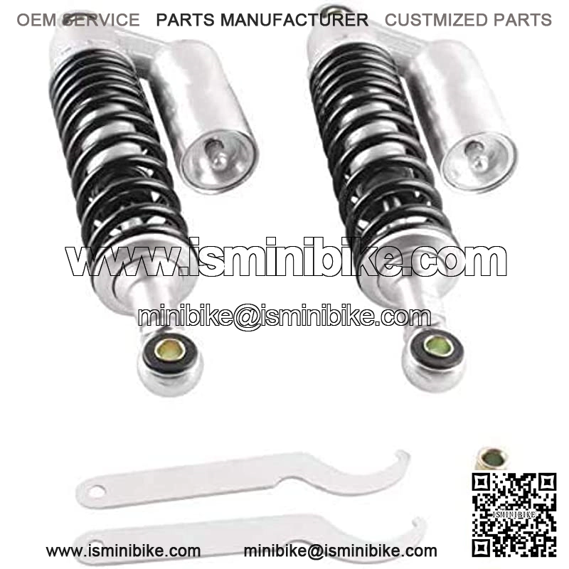 Black&Silver Motorcycle Air Shock Absorbers Universal Fit for Honda Suzuki Kawasaki ATV Go Kart Quad Dirt Sport Bikes (280mm)