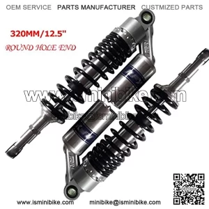 Pair 320mm 12.6" Motorcycle Air Shock Absorber Universal Fit For Honda Suzuki Kawasaki ATV Go Kart Quad Dirt Sport Bikes (320 Sliver and Black)