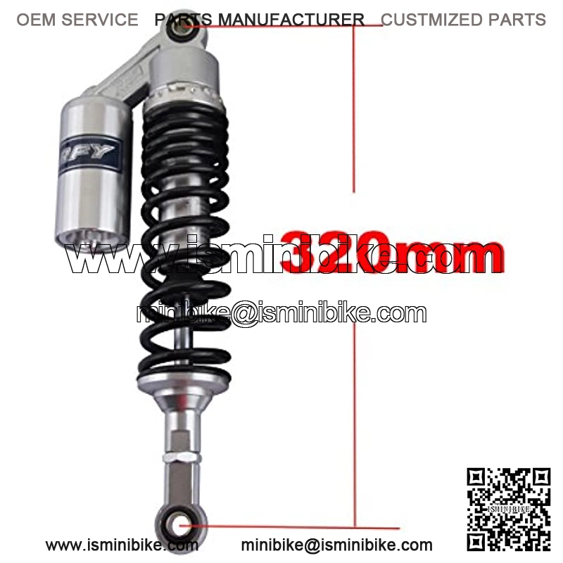 Pair 320mm 12.6" Motorcycle Air Shock Absorber Universal Fit For Honda Suzuki Kawasaki ATV Go Kart Quad Dirt Sport Bikes (320 Sliver and Black) - Image 2