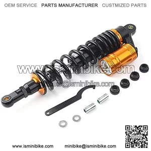 Three T 430MM 16.94" Motorcycle Air Shock Absorbers Rear Nitrogen Suspension Universal Adjustable Fits for Go Karts Scooter ATV Street Bike