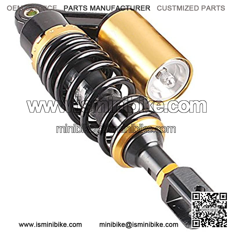 Pair 280mm Motorcycle Air Shock Absorbers Universal Fit for Honda Suzuki Yamaha Kawasaki ATV Go Kart Quad Dirt Sport Bikes Black & Gold Eye to Clevis - Image 4