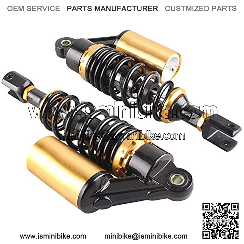 280mm Pair Rear Motorcycle Air Shock Absorbers Suspension Eye to Clevis Universal Compatible for Kawasaki Honda Yamaha Suzuki Black & Gold - Image 2