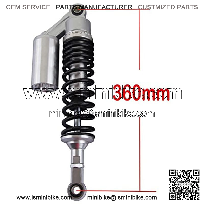 Motorcycle Air Shock Absorbers Universal Fit for Honda Suzuki Yamaha Kawasaki ATV Go Kart Quad Dirt Sport Bikes 360mm 14" Black and Silver - Image 2
