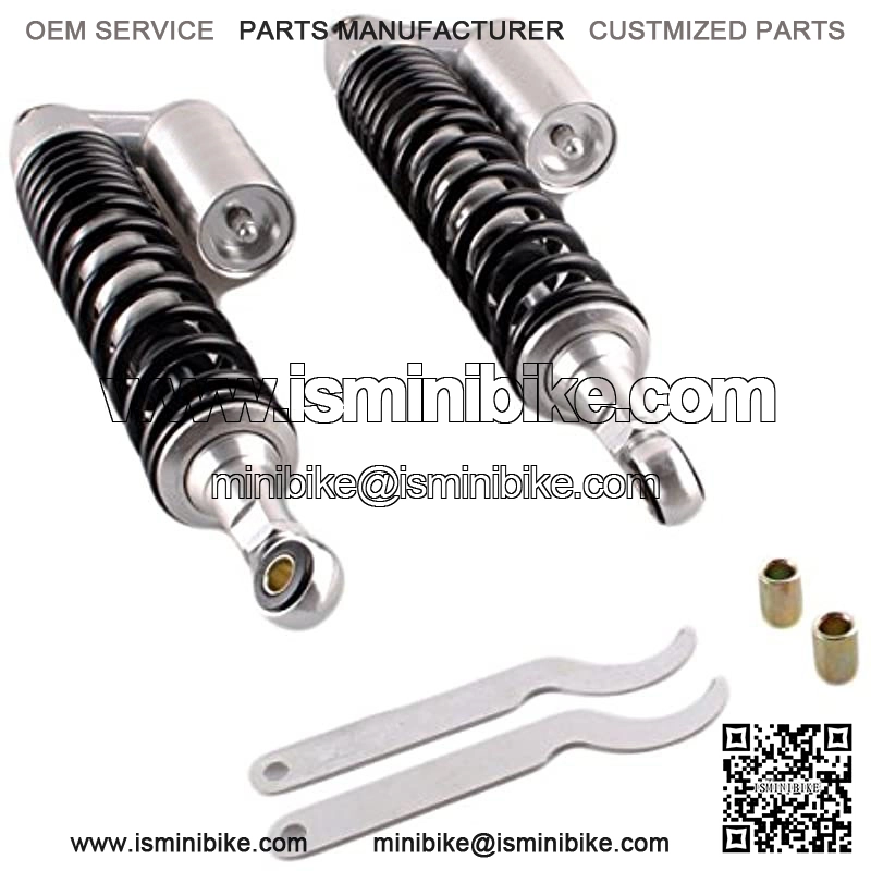Universal 400mm Pair Motorcycle Air Rear Shock Absorber for Honda Kawasaki Suzuki Yamaha Go Kart Scooters Sport Street Bike Silver Black