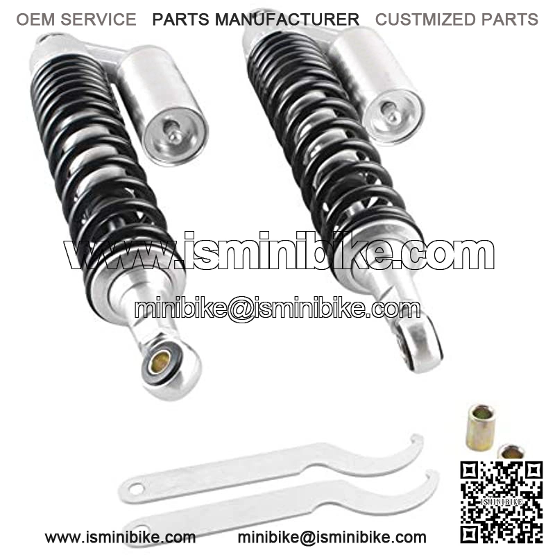 Universal Shock Absorber, 400mm 15.75" Eye To Eye Air Shock with Round End, Compatible with Honda Suzuki Kawasaki Yamaha Dirt Bike Go Kart ATV Dual Sport Street Bike, Silver