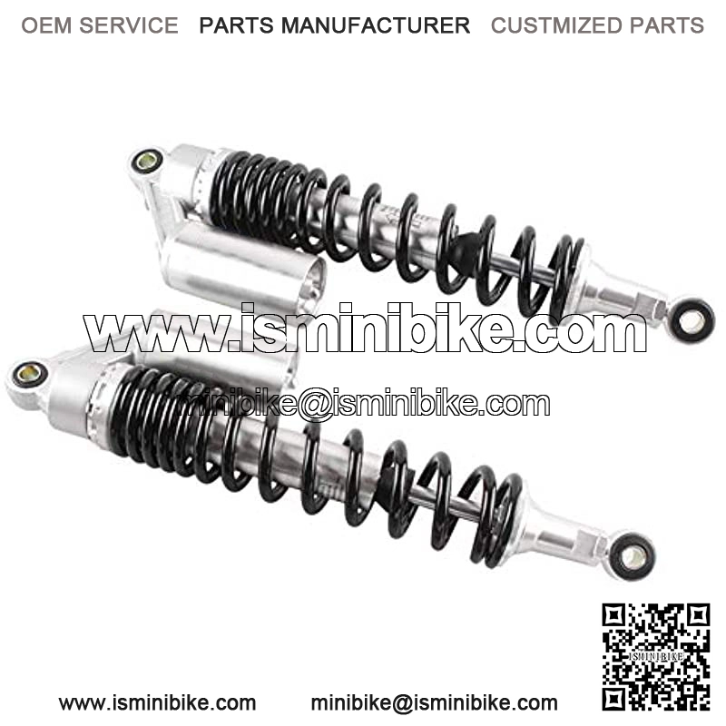 Universal Shock Absorber, 400mm 15.75" Eye To Eye Air Shock with Round End, Compatible with Honda Suzuki Kawasaki Yamaha Dirt Bike Go Kart ATV Dual Sport Street Bike, Silver - Image 2