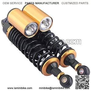 Universal 340mm 13.4" Black and Gold Pair Motorcycle Air Shock Absorbers Fit for Honda Suzuki Yamaha Kawasaki ATV Go Kart Quad Dirt Sport Bikes by Foxstar