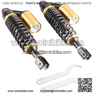 320mm 2Pcs Rear Motorcycle Shock Absorbers Suspension Eye to Clevis Universal for Kawasaki Honda Yamaha Suzuki Black & Gold