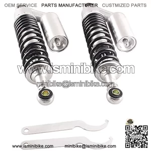 15.75" 400mm 2PCS Air Shock Absorbers Universal Compatible with Honda Yamaha Banshee Black Silver Rear Shock Absorbers