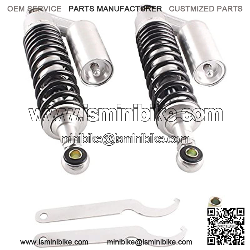 15.75" 400mm 2PCS Air Shock Absorbers Universal Compatible with Honda Yamaha Banshee Black Silver Rear Shock Absorbers