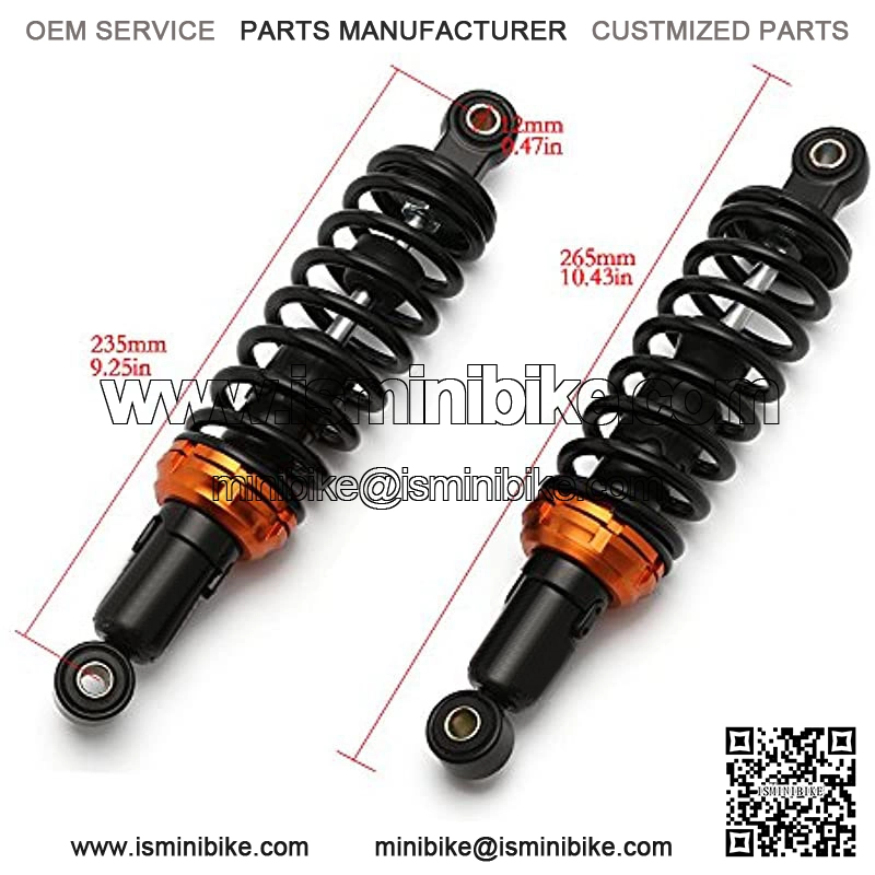 11" 280mm Motorcycle Universal Springs Suspension Adjustable Rear Shock Absorbers For Honda Kawasaki Suzuki Yamaha Aprilia Triumph Benelli Scooter (Black/Orange) - Image 2