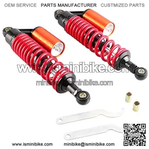13.5inch 340mm Motorcycle Shock Absorbers Rear Suspension Universal for Honda Suzuki Yamaha Kawasaki ATV Go Kart Quad Dirt Sport Bikes Red(A Pair)