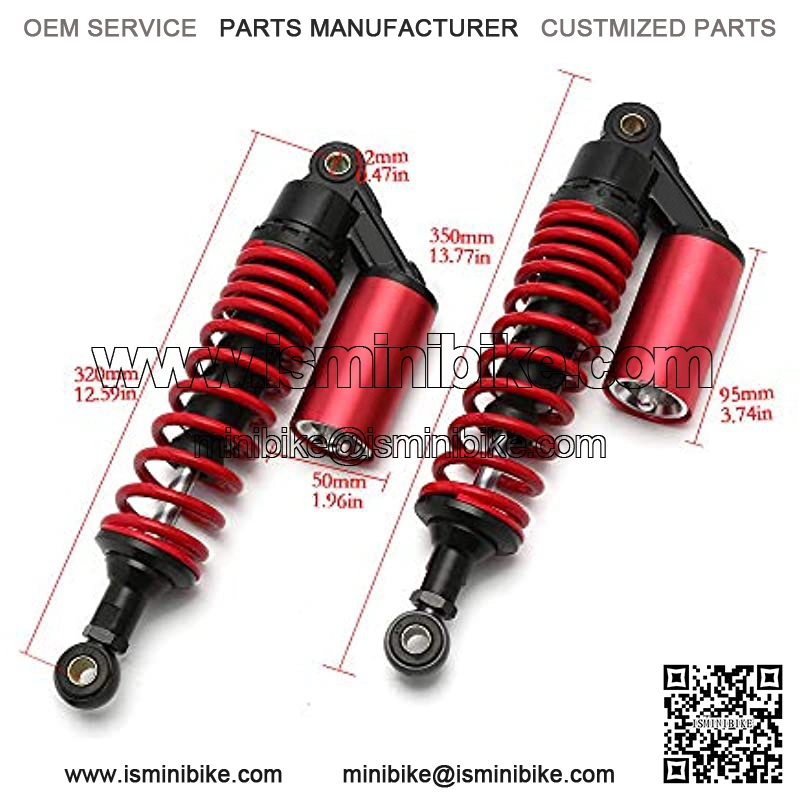 12.5" 320mm Motorcycle Universal Springs Air Suspension Adjustable Rear Gas Shock Absorbers For Honda Kawasaki Suzuki Yamaha Aprilia Triumph Benelli (Red) - Image 2