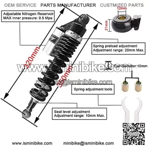 320mm Universal Motorcycle Rear Air Shock Absorbers Fit For Honda Suzuki Yamaha Kawasaki ATV Go Kart Quad Dirt Sport Bikes Black & Silver