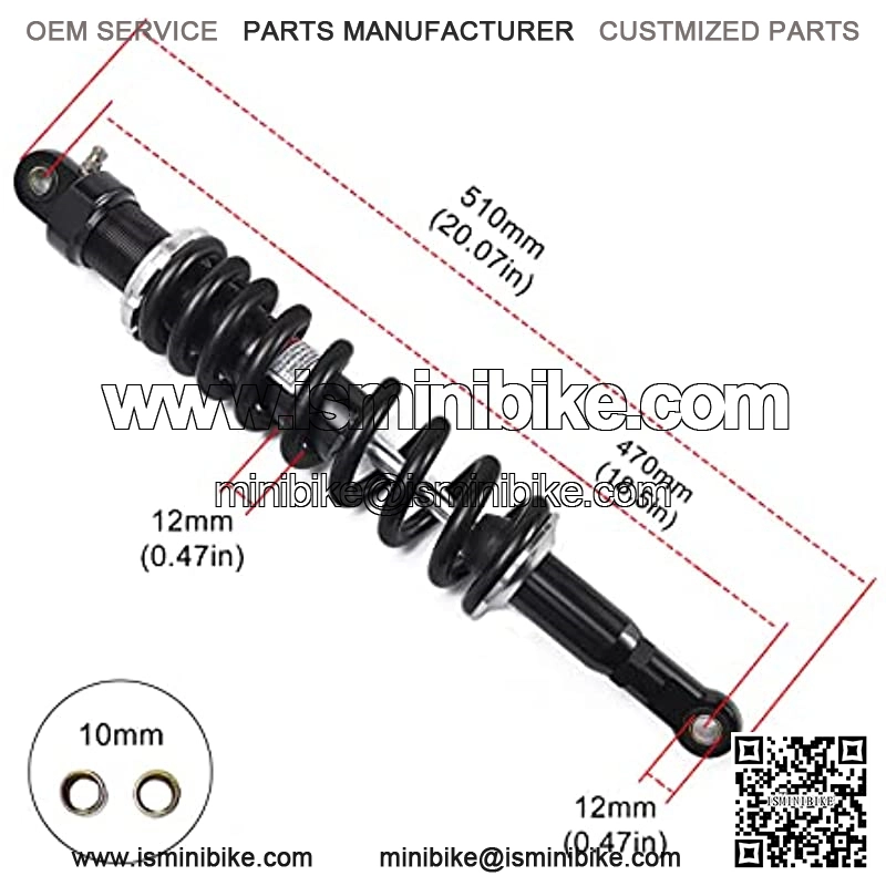 470mm 18.5 inch 12mm Spring Universal Motorbike Air Shock Absorber Rear Suspension ATV Quad Scooter Dirt Bike For CBR600 CBR400 CB500 YZF XC EXC - Image 2