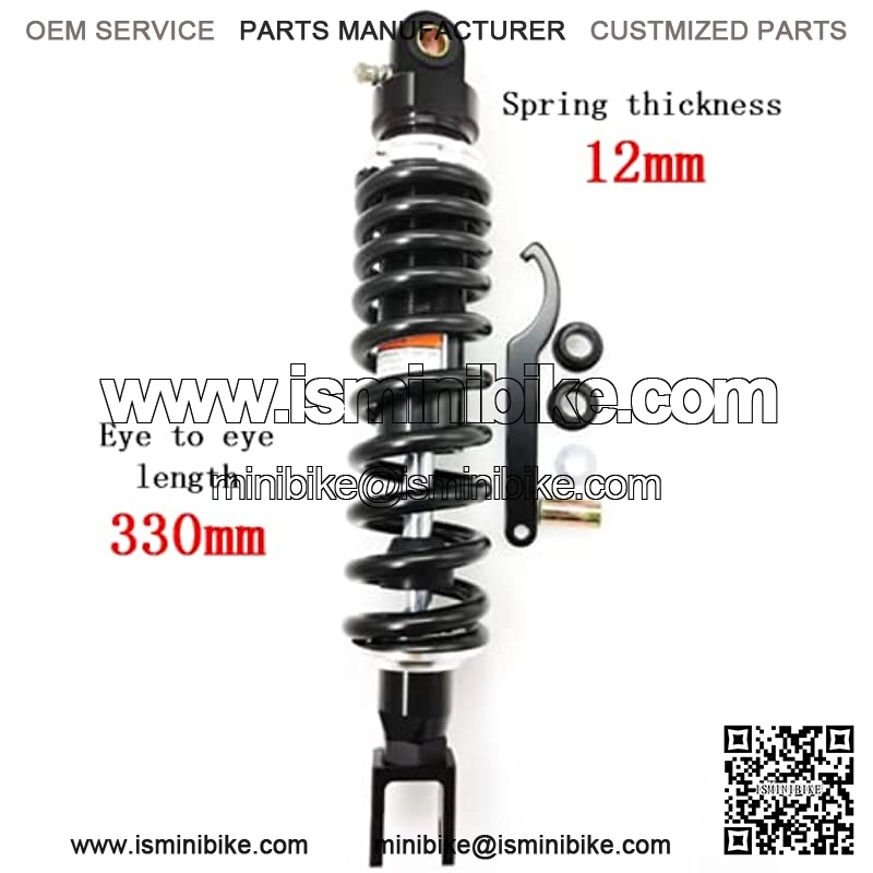 330mm 13 inch 12mm Spring Universal Motorbike Air Shock Absorber Rear Suspension ATV Quad Scooter Dirt Bike Fork U Type Head