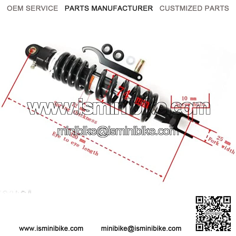 330mm 13 inch 12mm Spring Universal Motorbike Air Shock Absorber Rear Suspension ATV Quad Scooter Dirt Bike Fork U Type Head - Image 2