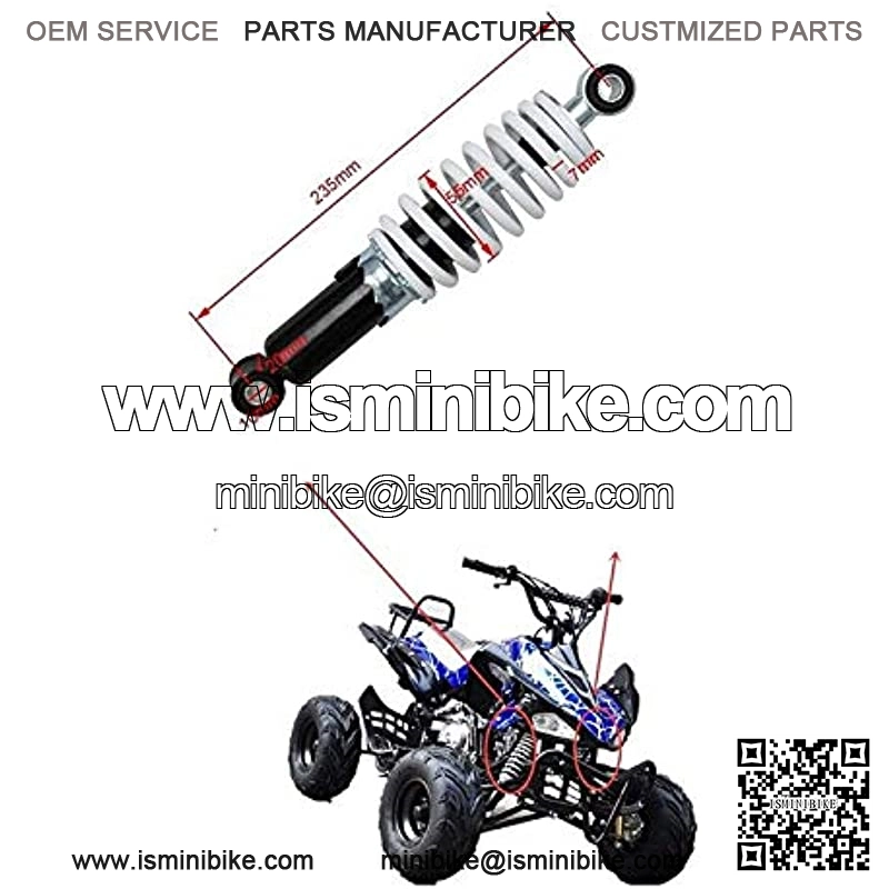 Motorcycle 235mm 9.25" Rear Shock Absorbers Suspension Spring Shocker Fit for Moto Bike Quad ATV Go Kart Buggy 70cc 110cc Shock Absorbers Motorcycle Air Shock Absorber