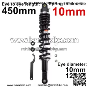 450mm 17.7 inch 10mm Spring Universal Motorbike Air Shock Absorber Rear Suspension ATV Quad Scooter Dirt Bike For YZF-R1 YZF-R6 YZF-125 XC EXC XCF