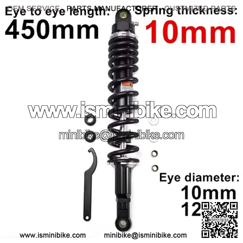 450mm 17.7 inch 10mm Spring Universal Motorbike Air Shock Absorber Rear Suspension ATV Quad Scooter Dirt Bike For YZF-R1 YZF-R6 YZF-125 XC EXC XCF