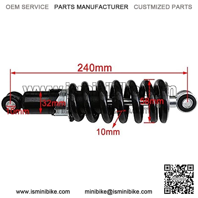 240mm Motorcycle Rear Shock 9 2/5" Absorber Suspension for Dirt Bike Trail ATV - Image 3