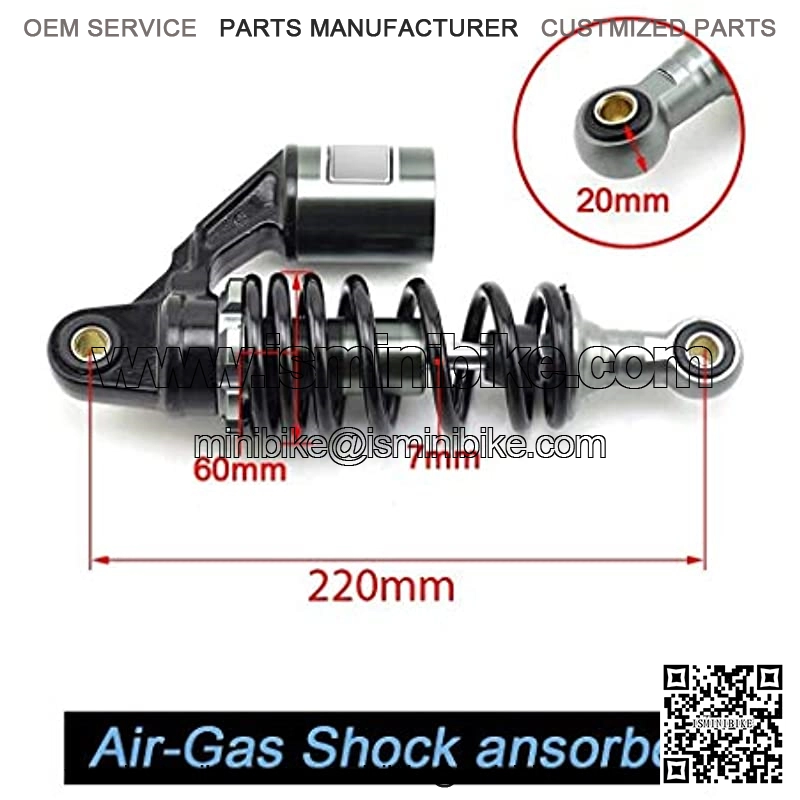 Motorcycle 220mm Rear Gas Nitrogen Motorcycle Shock Absorber Springs Suspension Length Damping for E-Bike Fit for Harley Scooter ATV Quad Go Karts Motorcycle Suspension - Image 2