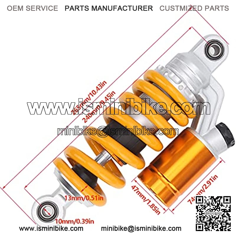 Shock Absorber, Universal 240mm Suspension Damper Front & Rear Shocker W/Air Tank Fit for Motorcycle ATV Off Roader - Image 2